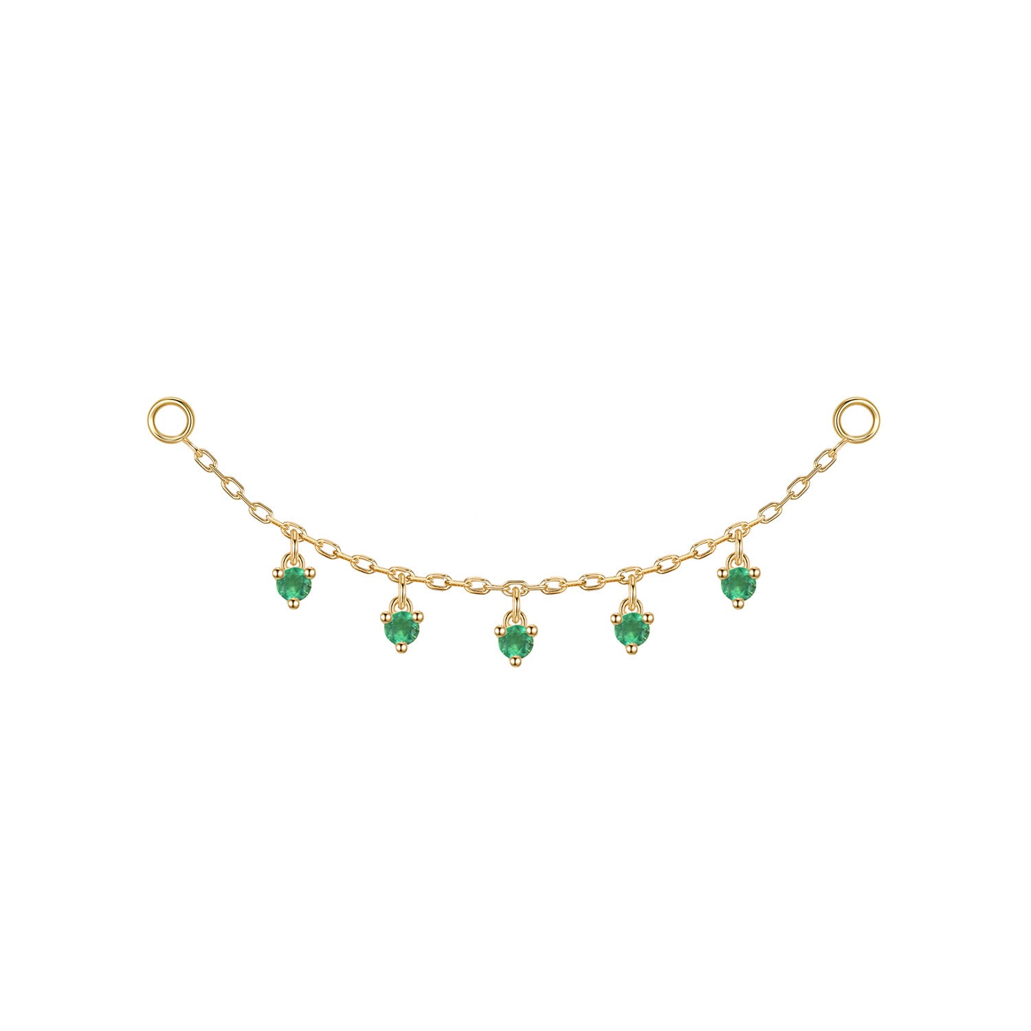 Chain with Dripping Round Colored Gemstones