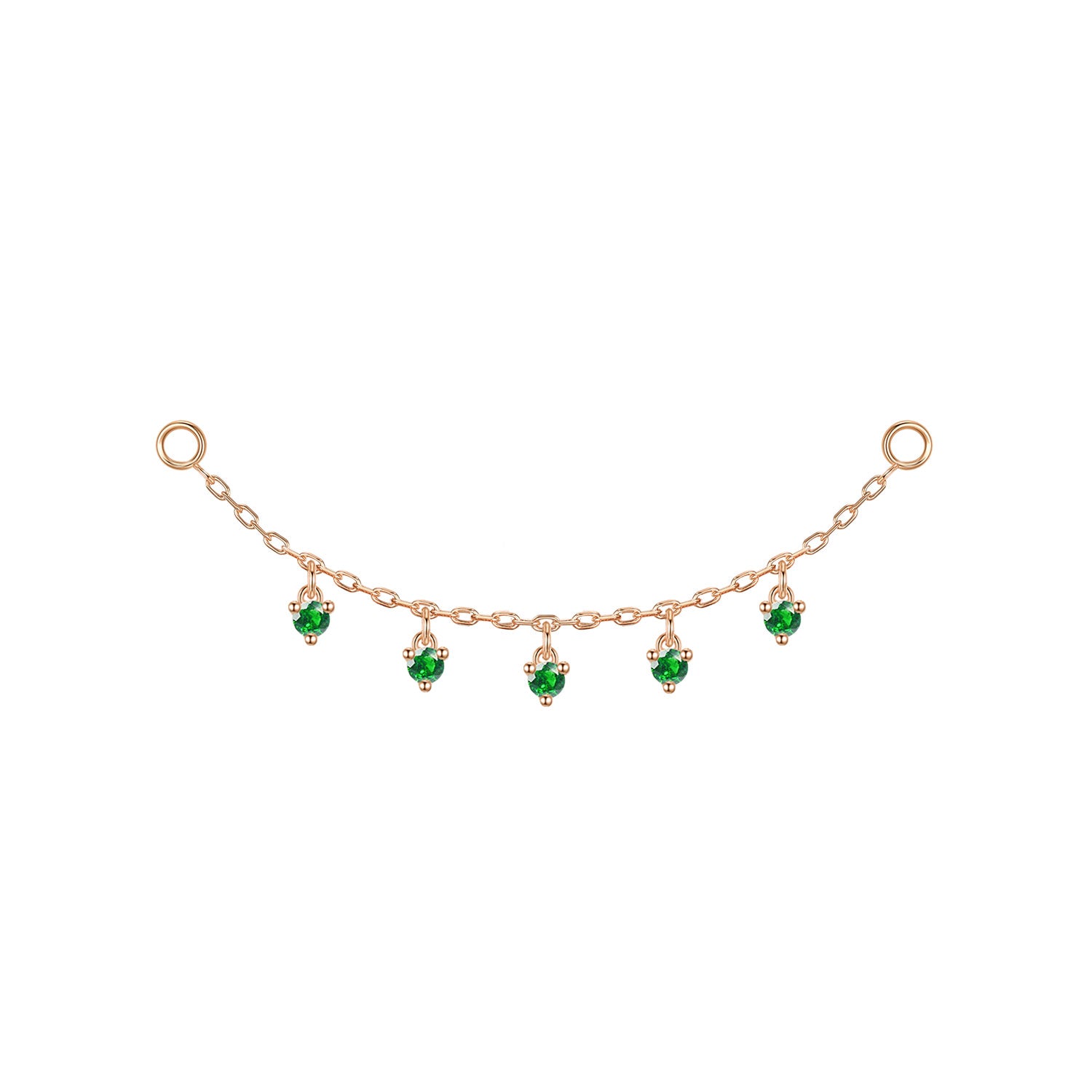 Chain with Dripping Round Colored Gemstones