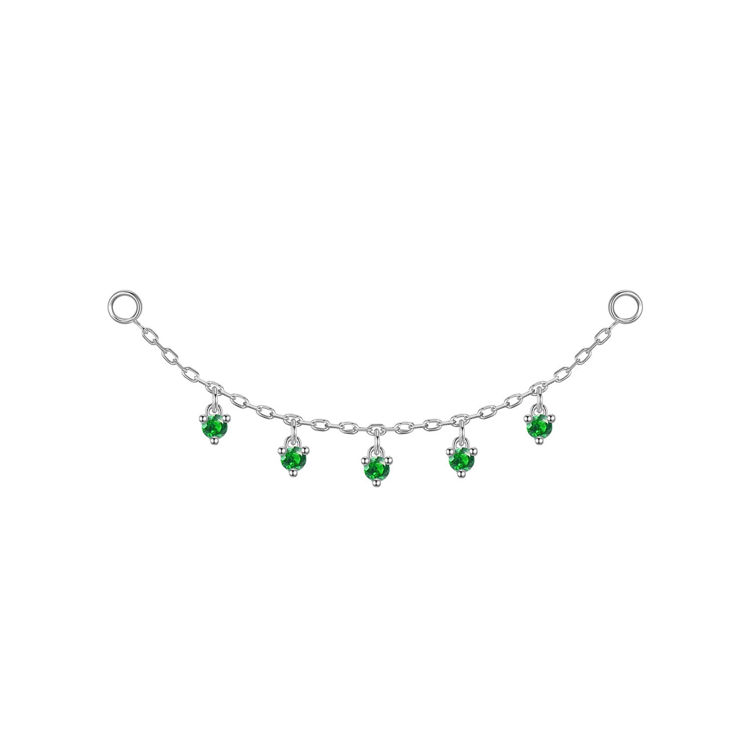 Chain with Dripping Round Colored Gemstones
