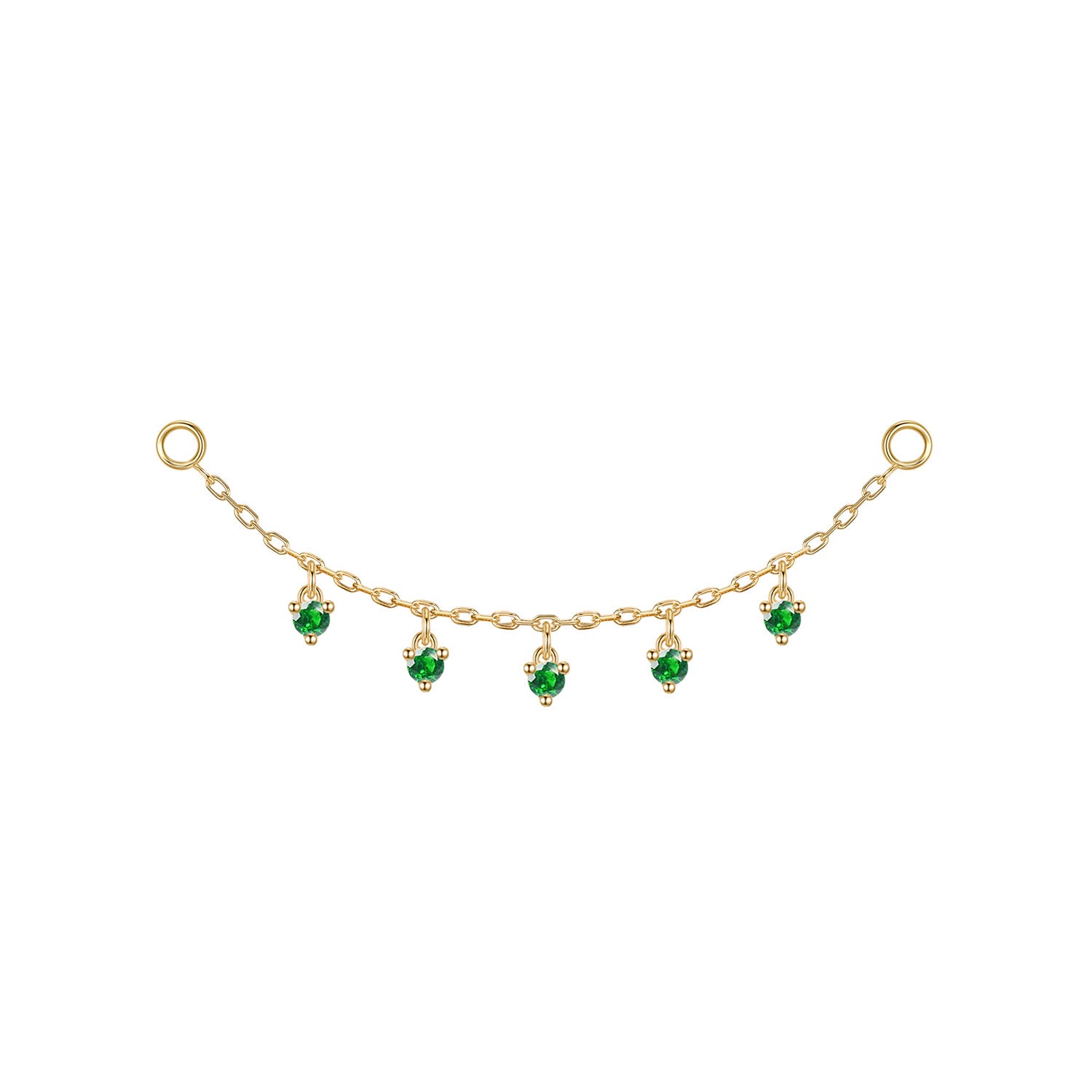 Chain with Dripping Round Colored Gemstones