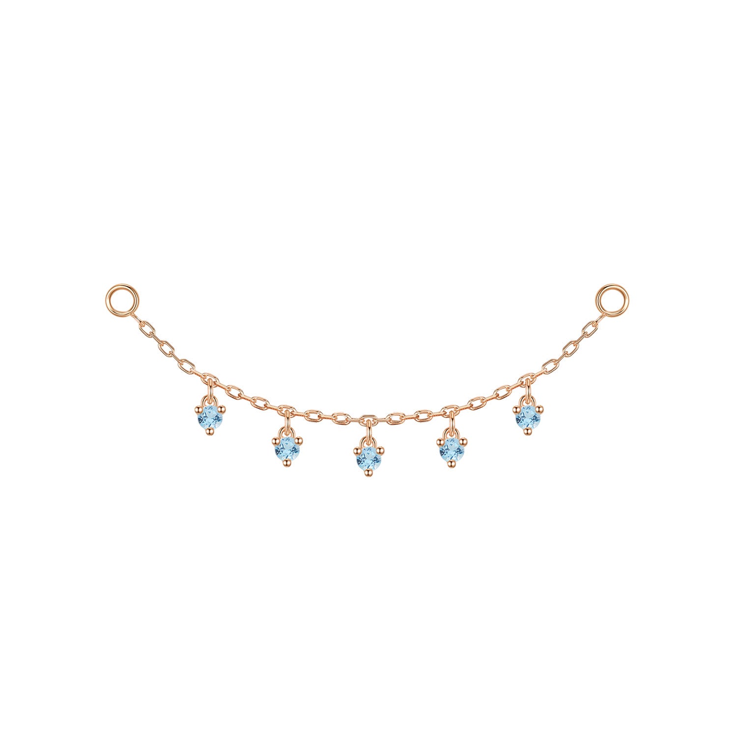 Chain with Dripping Round Colored Gemstones