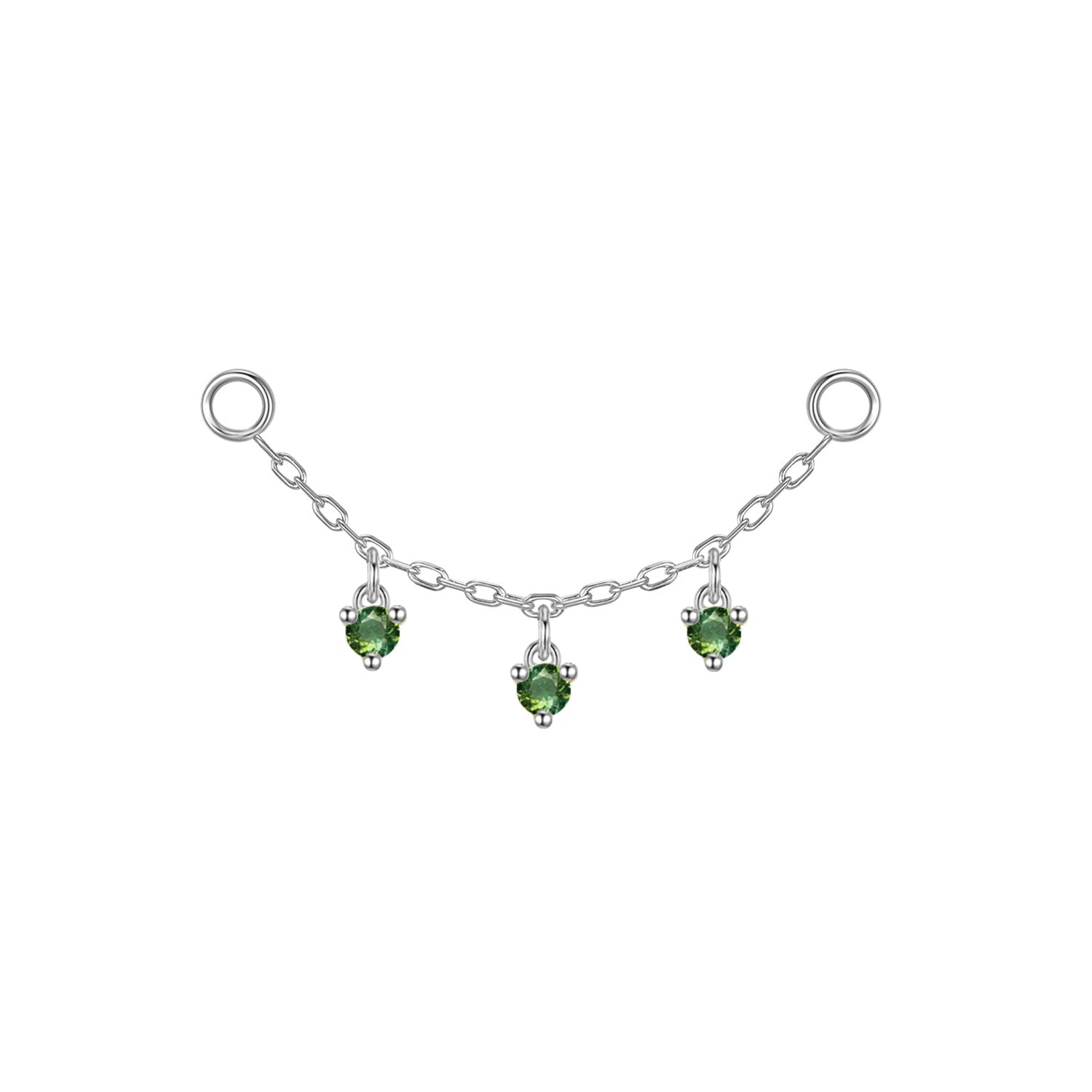 Chain with Dripping Round Colored Gemstones