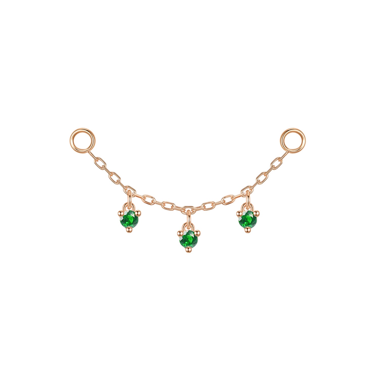 Chain with Dripping Round Colored Gemstones