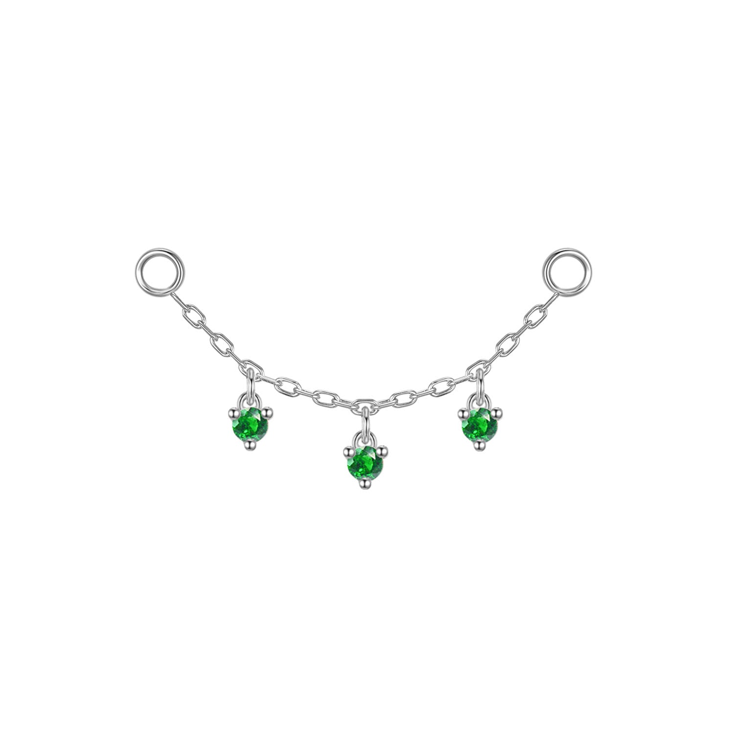 Chain with Dripping Round Colored Gemstones
