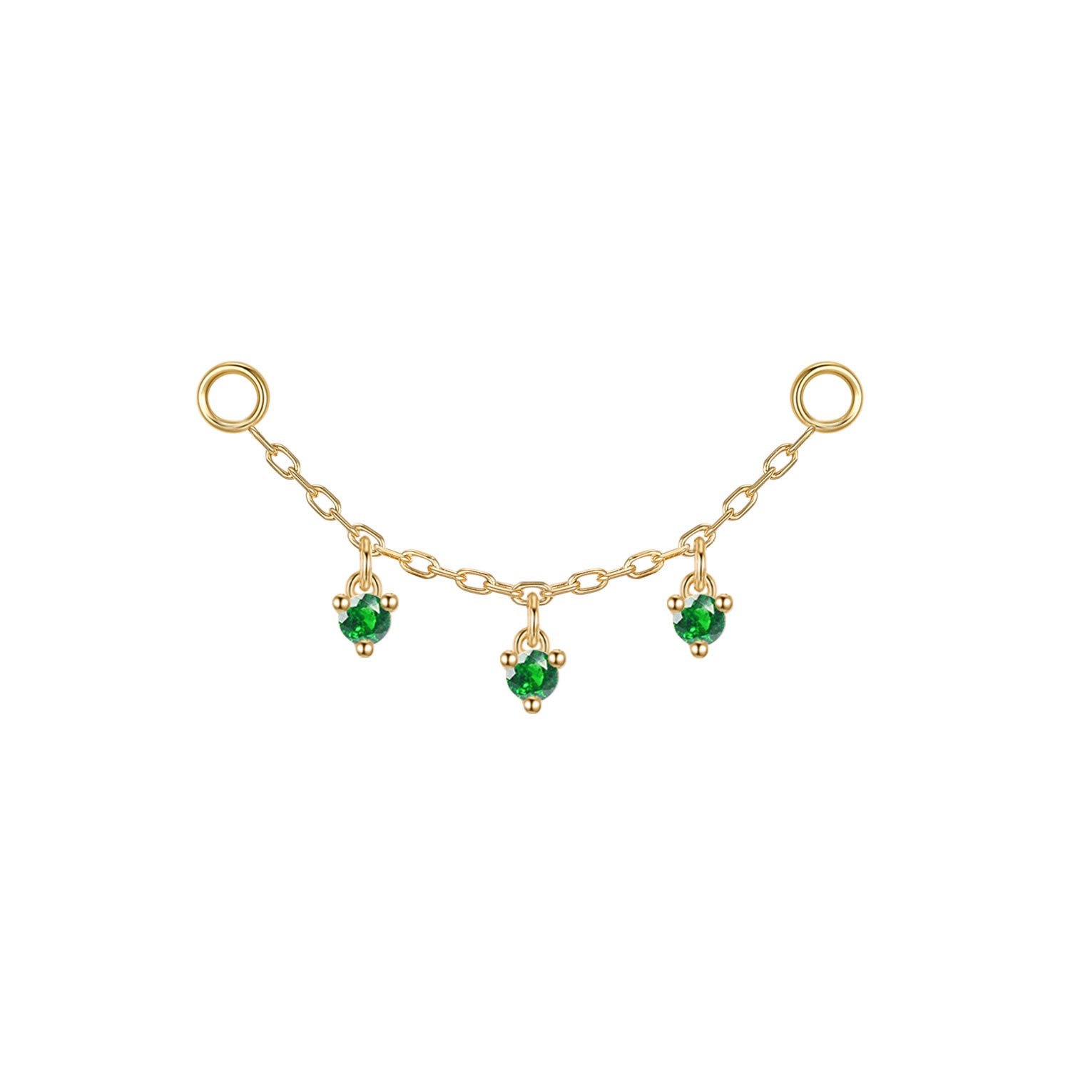 Chain with Dripping Round Colored Gemstones