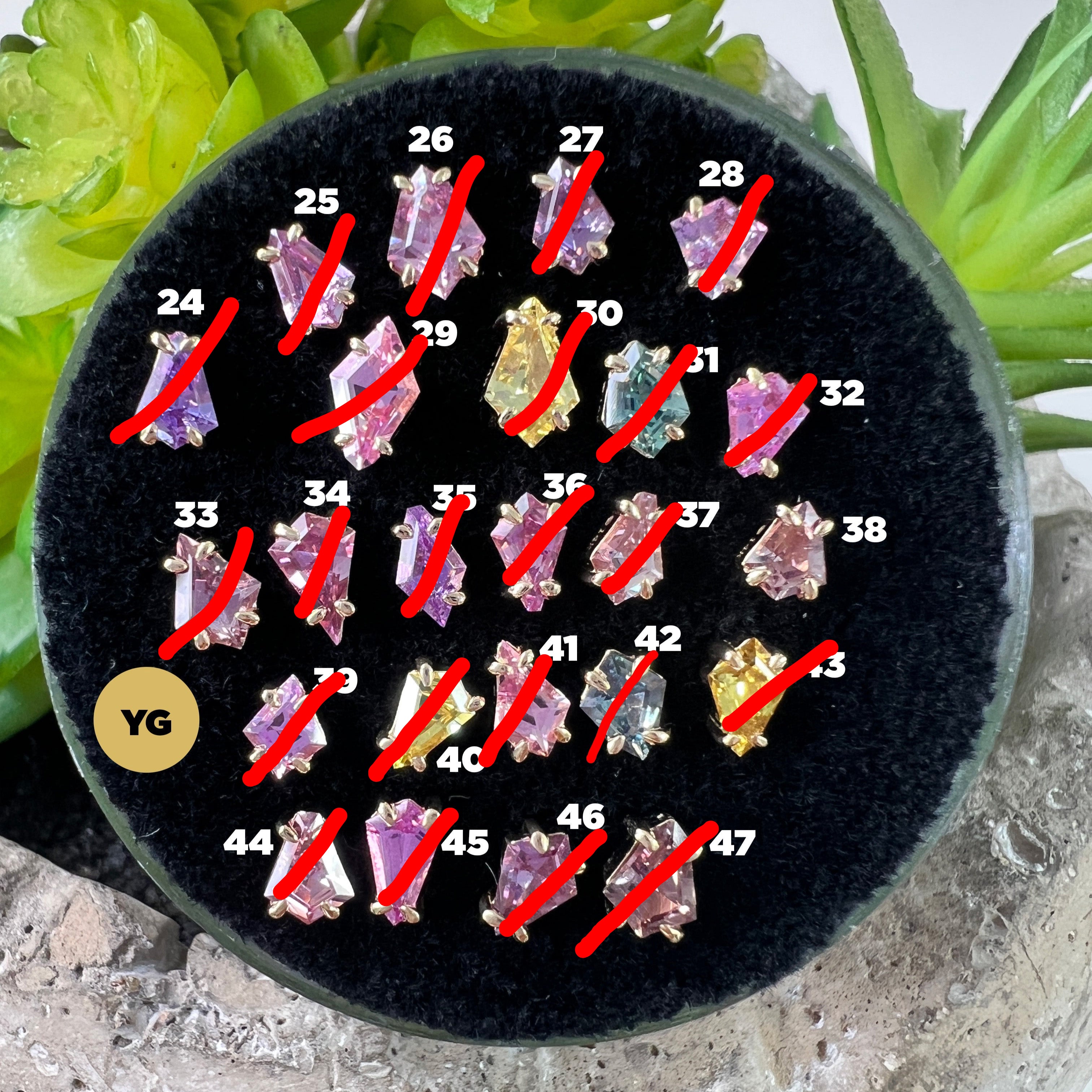 Claw Set Solitaire Faceted Sapphire Freeform One-Of-A-Kind