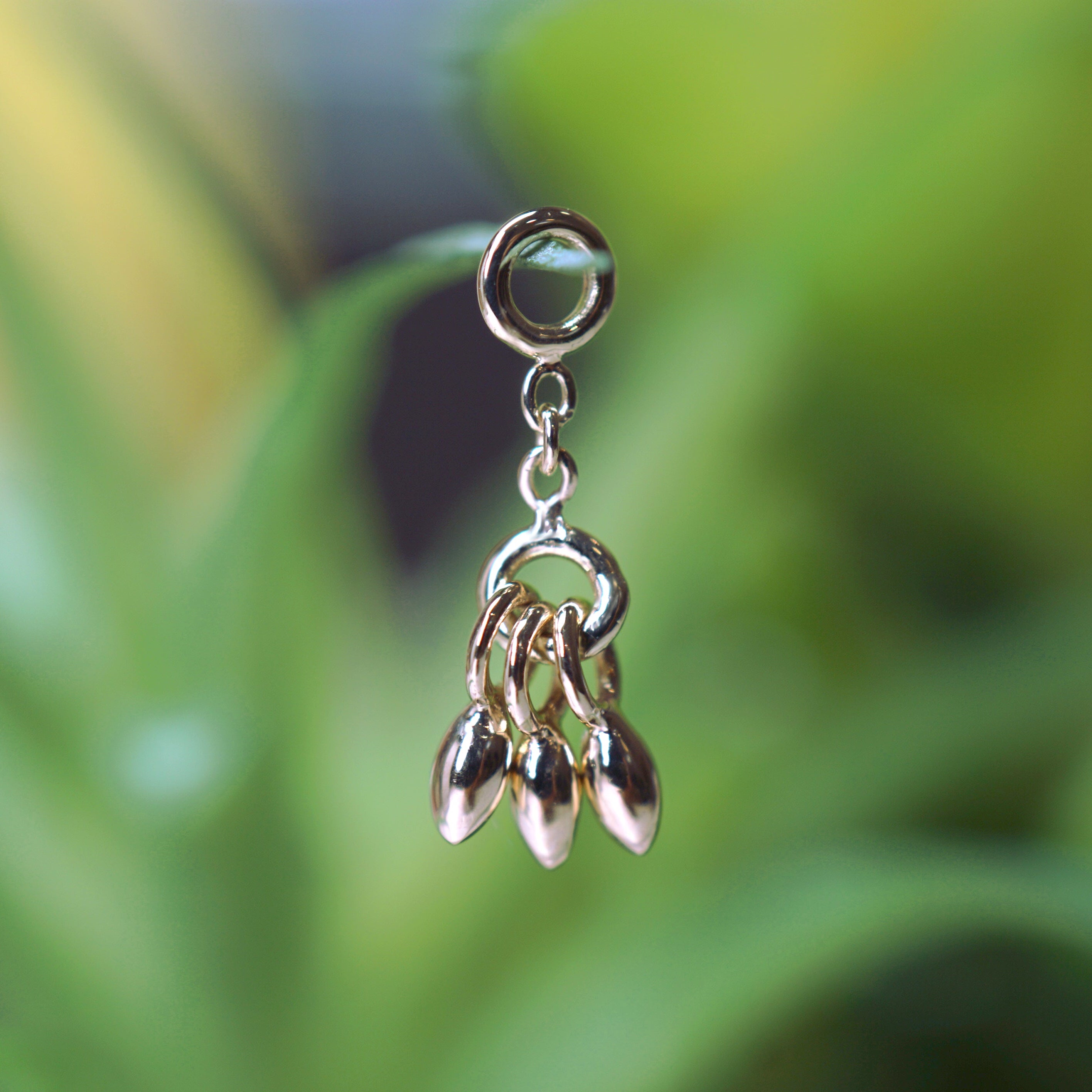 Triple Marquise Bead Tassel Chain Charm