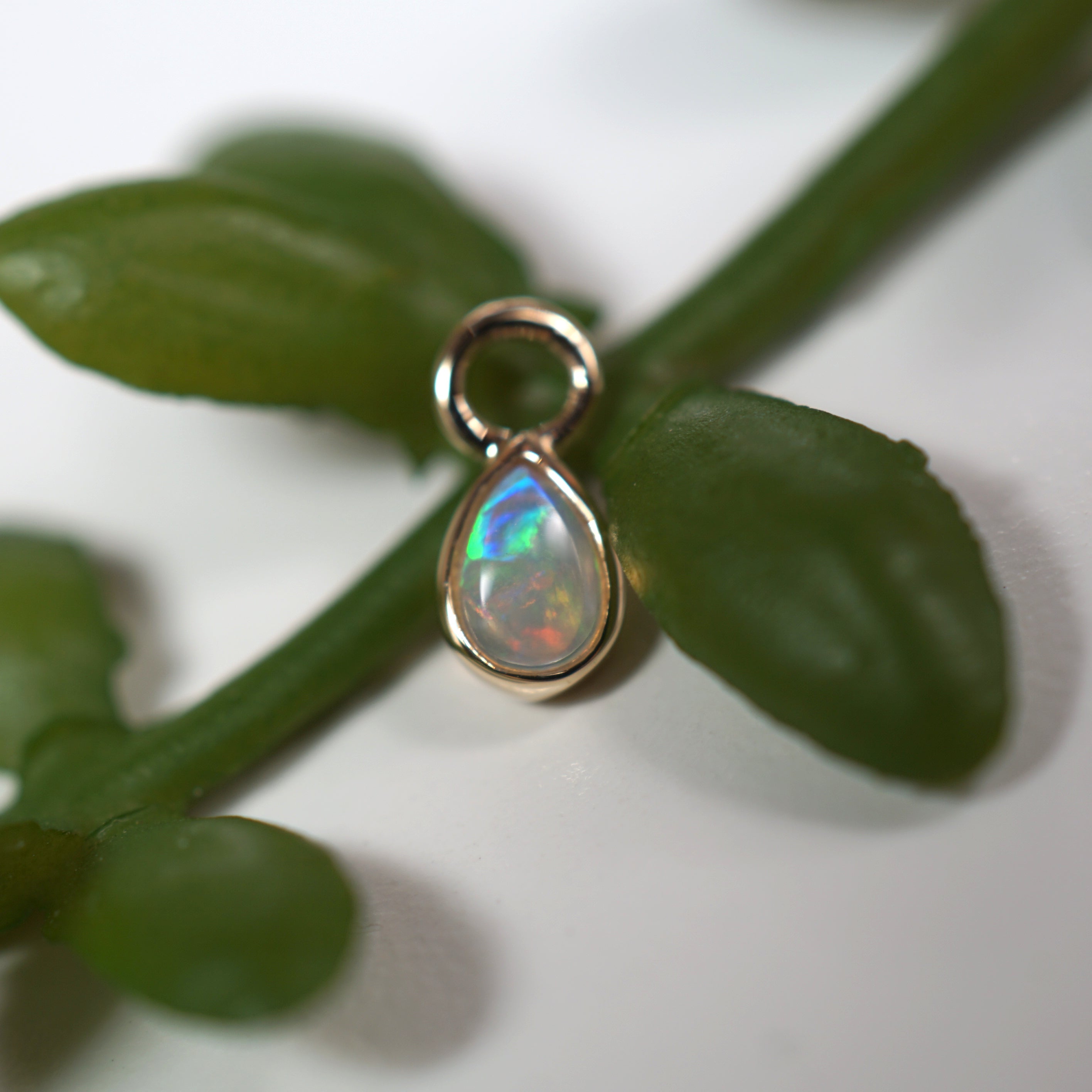 Mini Pear Bezel Charm - Cabochon Gemstone
