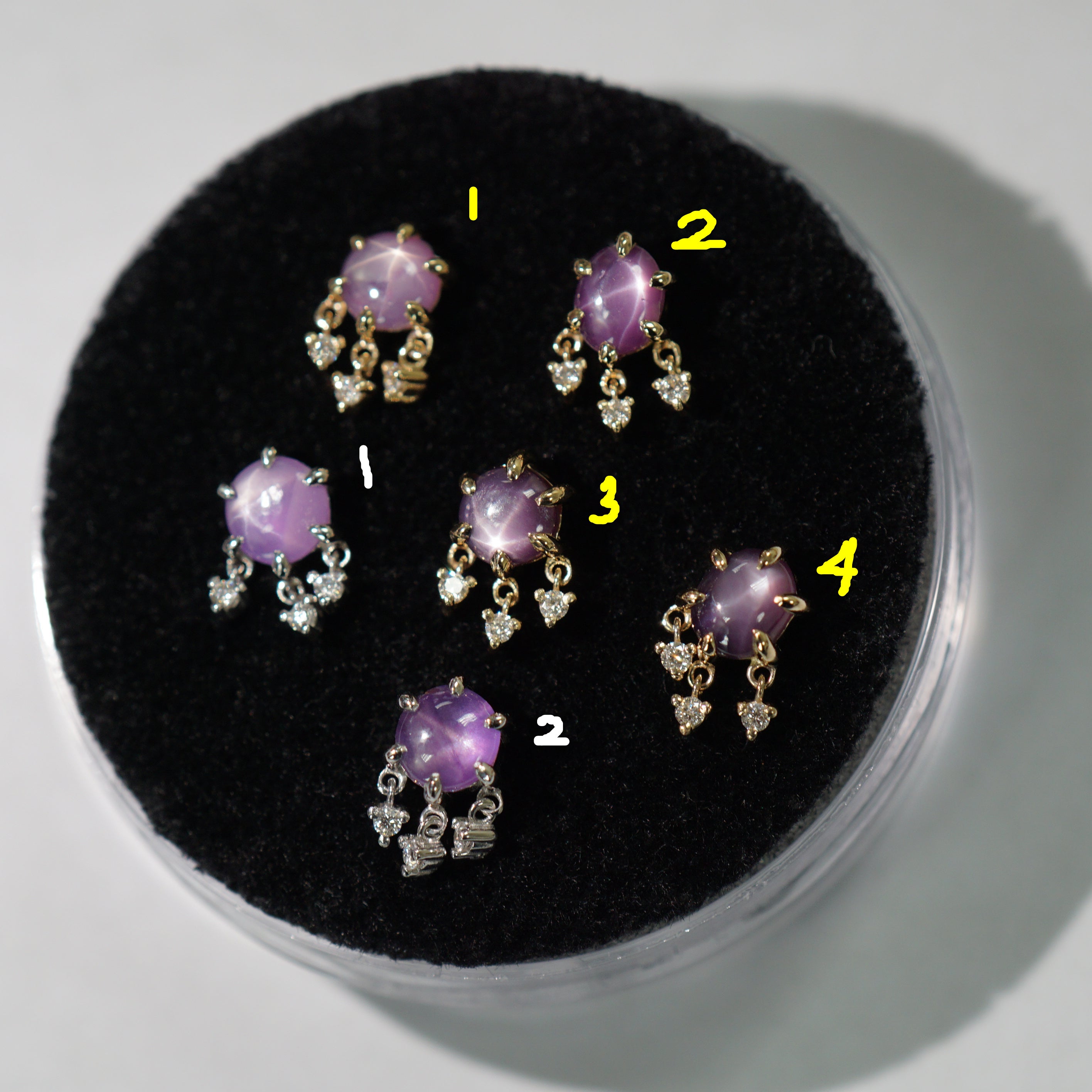 Star Ruby with 3 Diamond Dangle