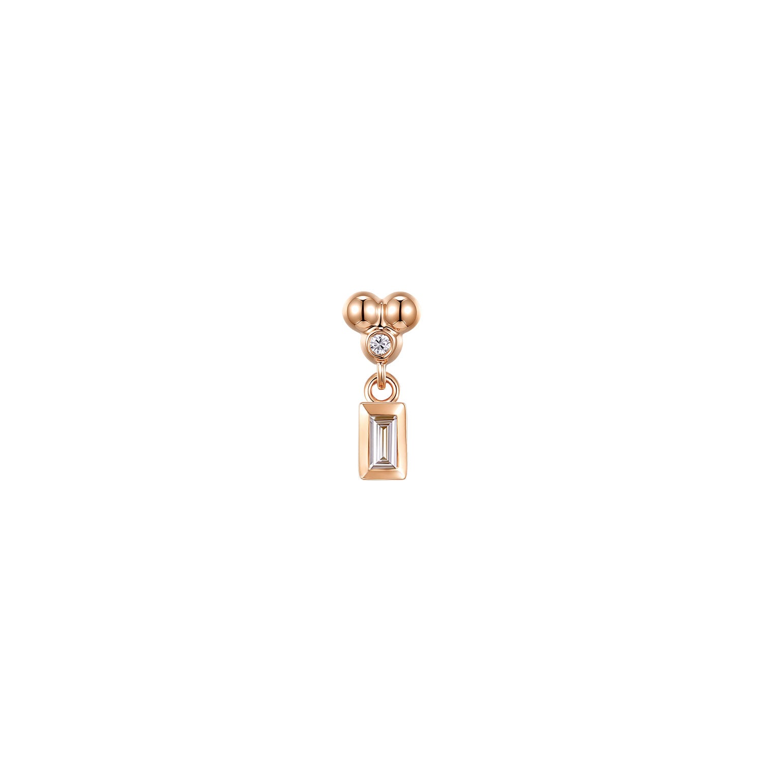 Ezra 3 Prong Bezel Dangle - Diamond