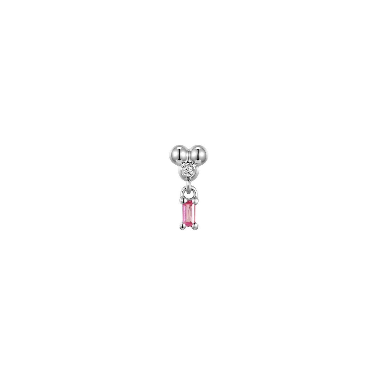 Ezra 3 Prong Baguette Dangle - Colored Gemstone