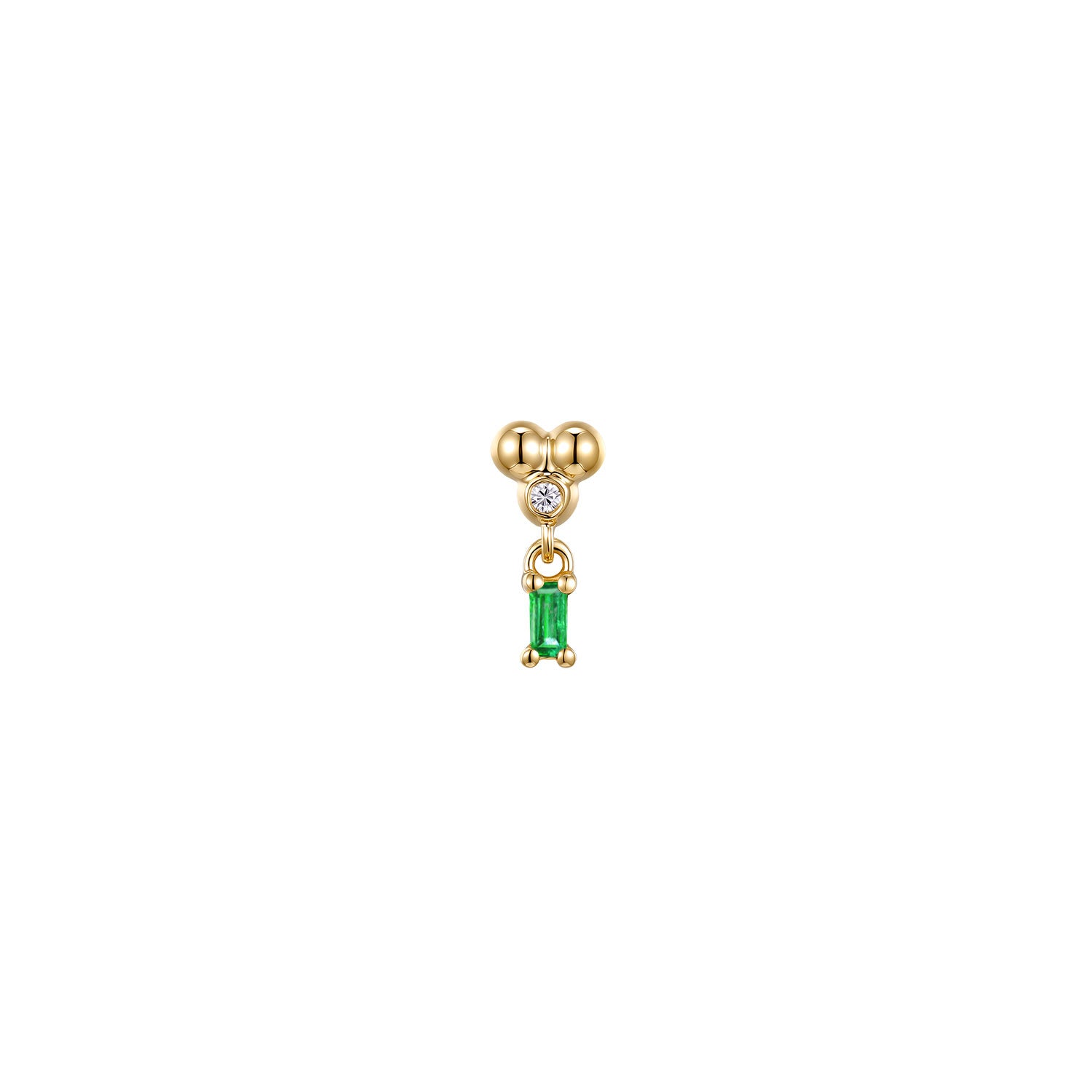 Ezra 3 Prong Baguette Dangle - Colored Gemstone