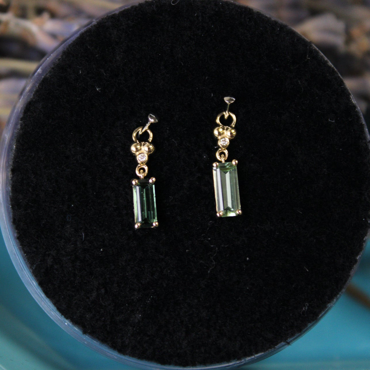 Ezra with Tourmaline Drop Charm