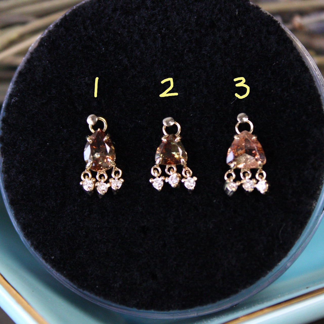 Andalusite with 3 Diamond Dangle Charm