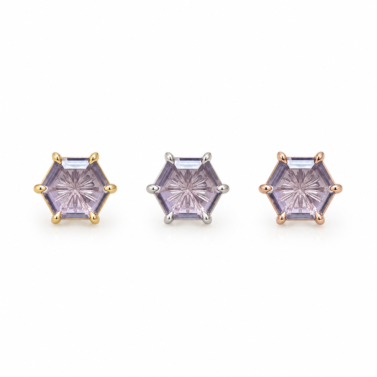 Portrait Cut Hexagon Iolite with Engraving