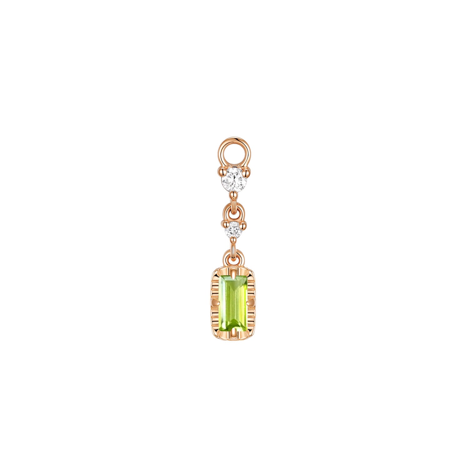 Juvia with Fluted Edge Charm - Faceted Gemstone