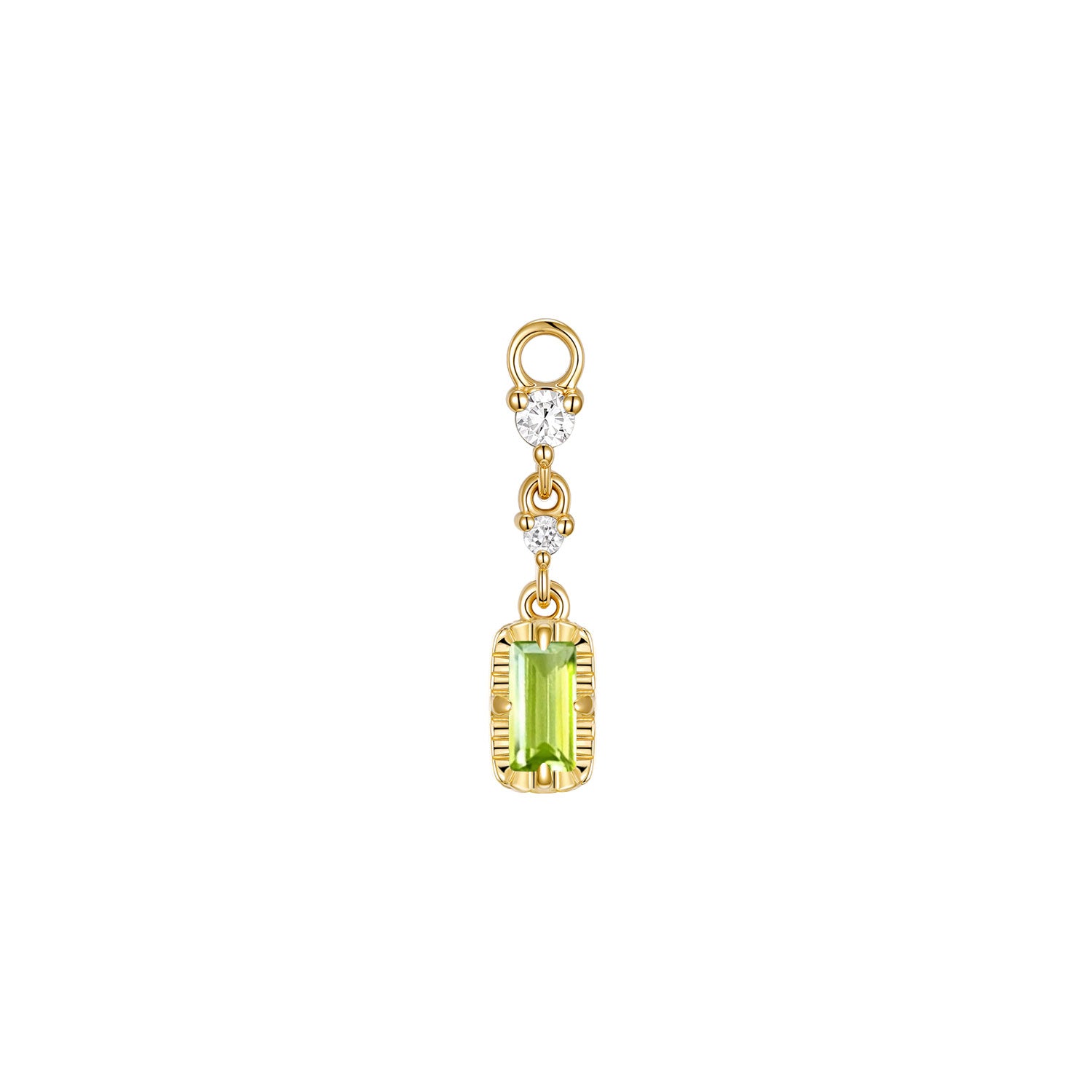 Juvia with Fluted Edge Charm - Faceted Gemstone