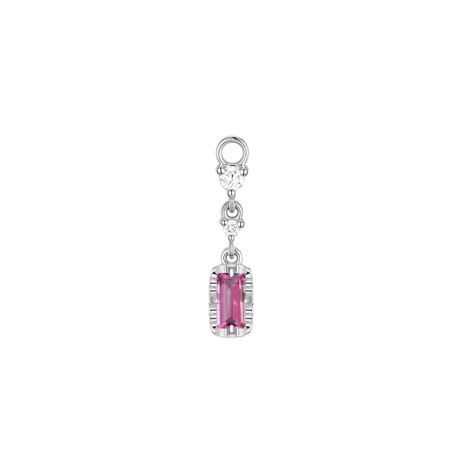 Juvia with Fluted Edge Charm - Faceted Gemstone