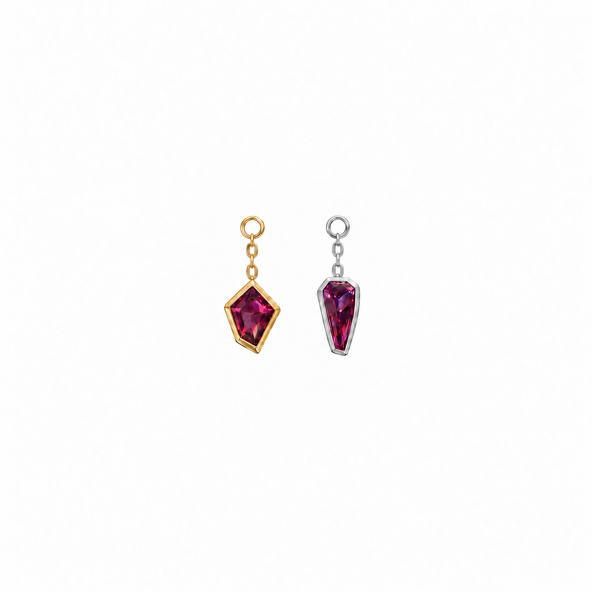 Faceted Freeform Rhodolite Garnet Charm