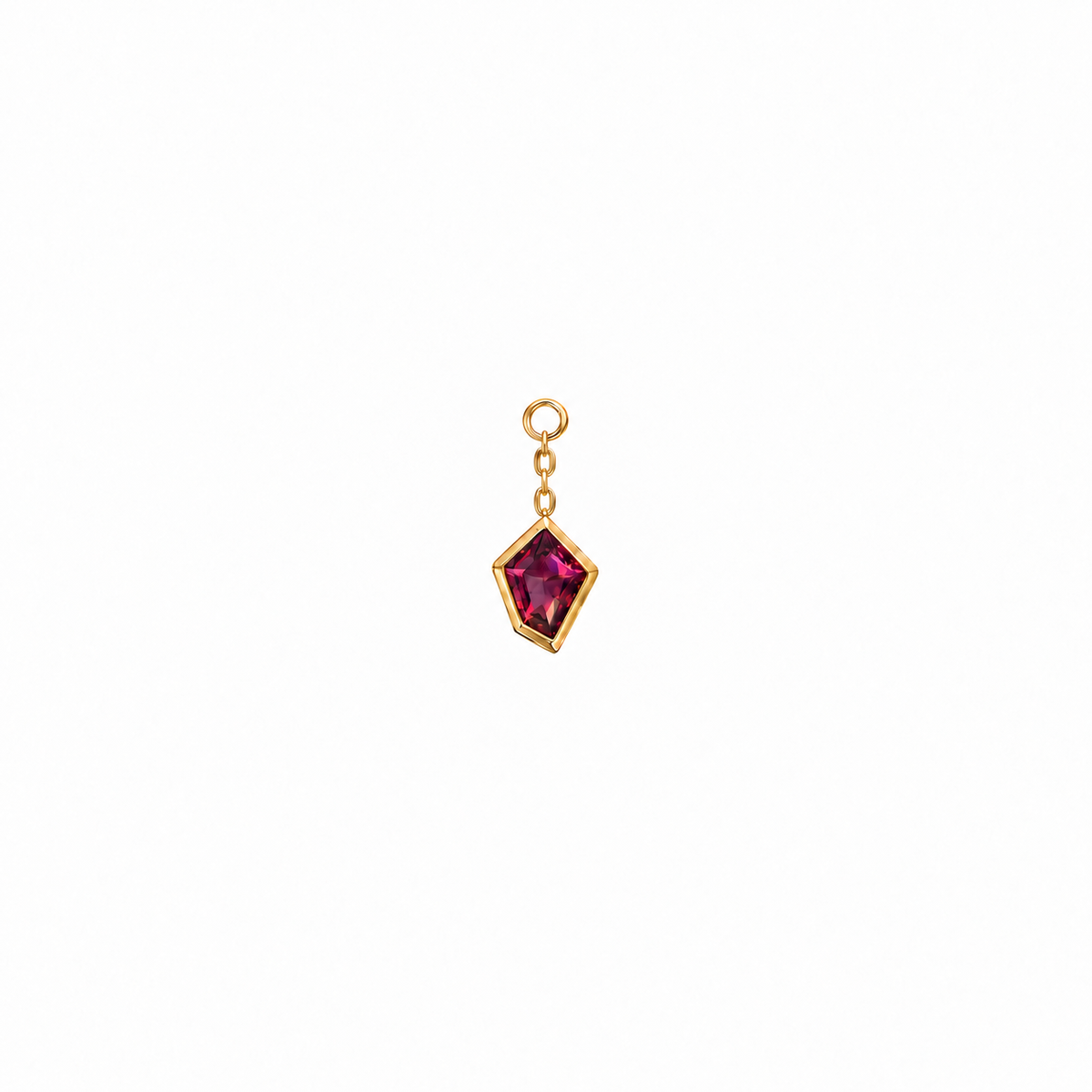 Faceted Freeform Rhodolite Garnet Charm