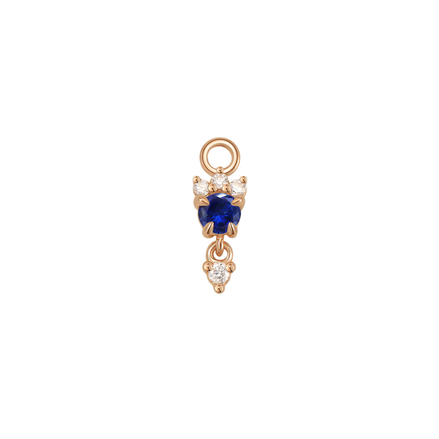 Leia Charm With Diamond Drop - Faceted Gemstone
