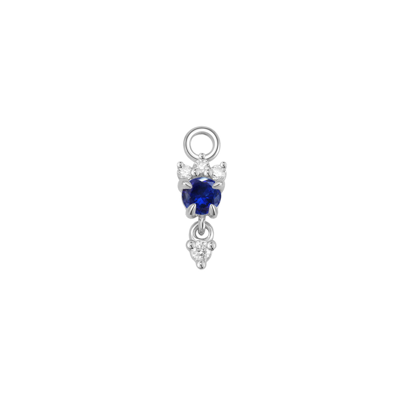 Leia Charm With Diamond Drop - Faceted Gemstone