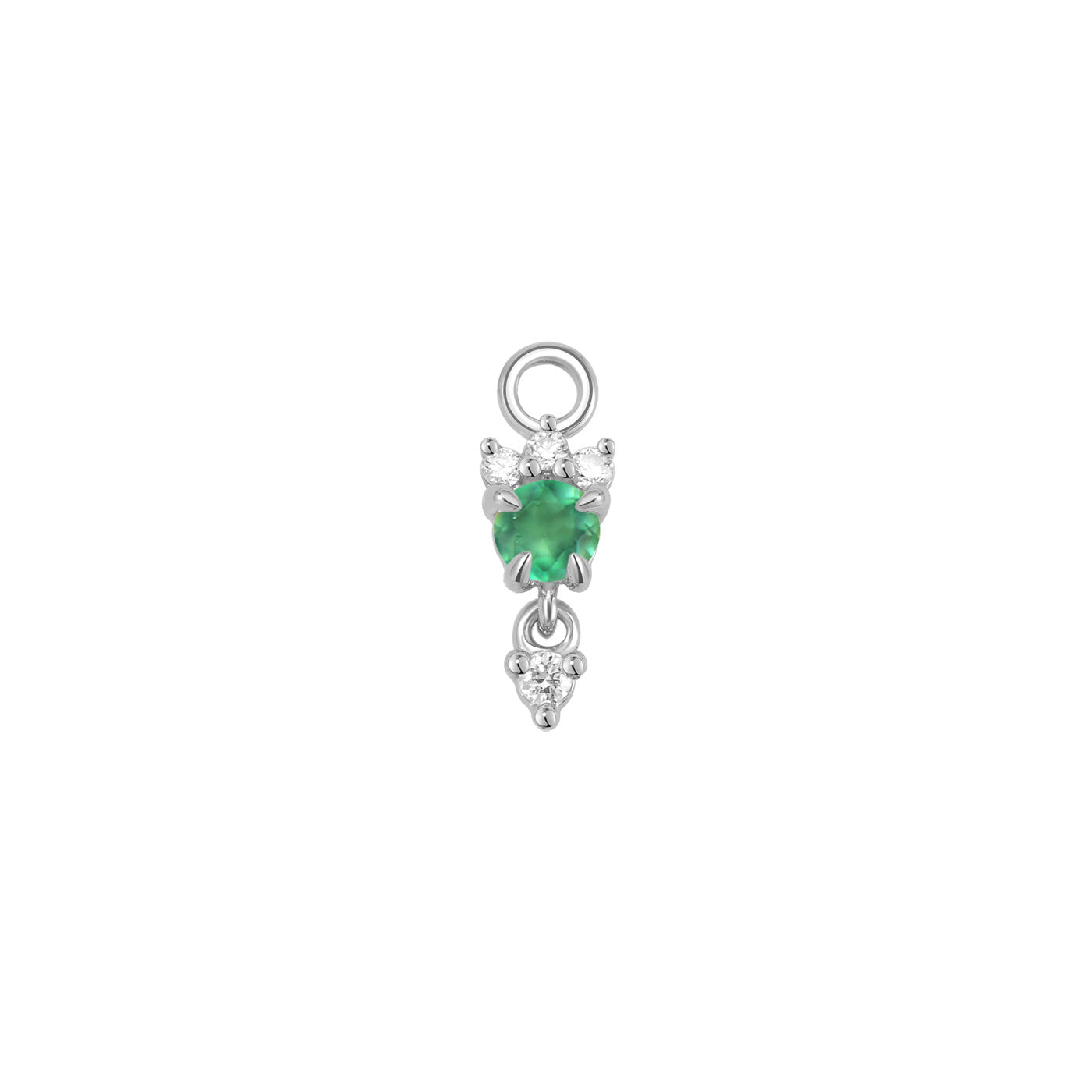 Leia Charm With Diamond Drop - Faceted Gemstone