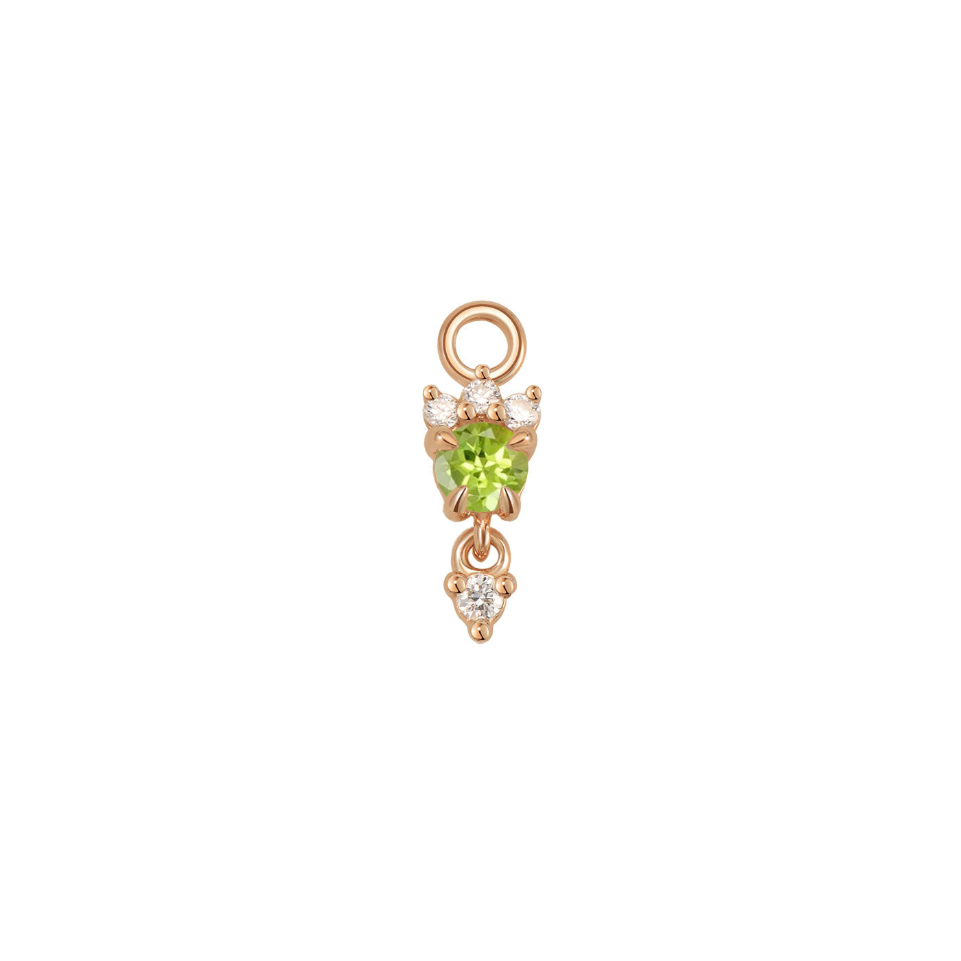 Leia Charm With Diamond Drop - Faceted Gemstone