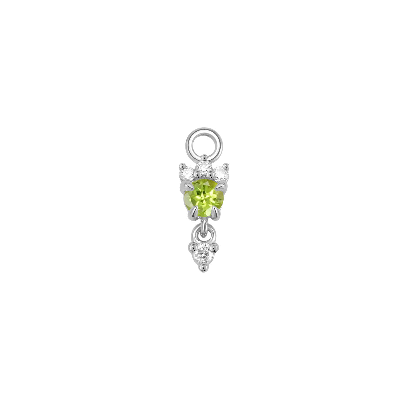 Leia Charm With Diamond Drop - Faceted Gemstone