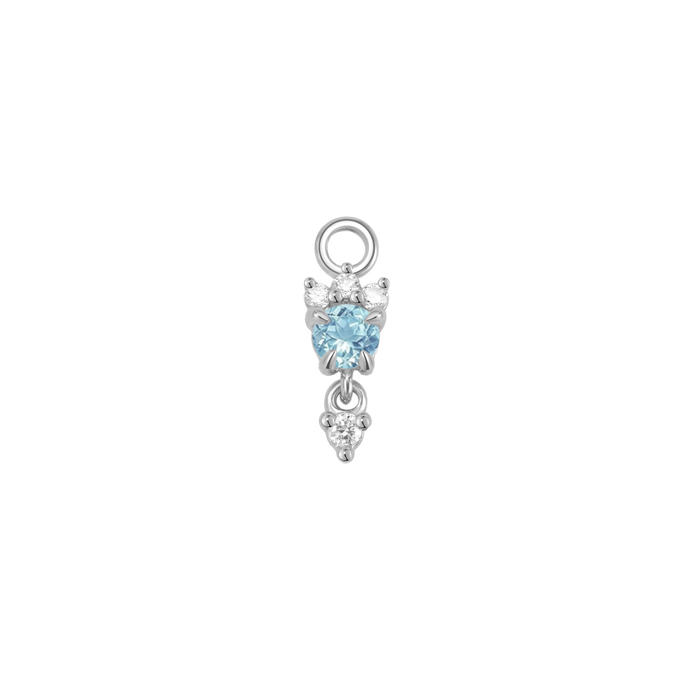 Leia Charm With Diamond Drop - Faceted Gemstone