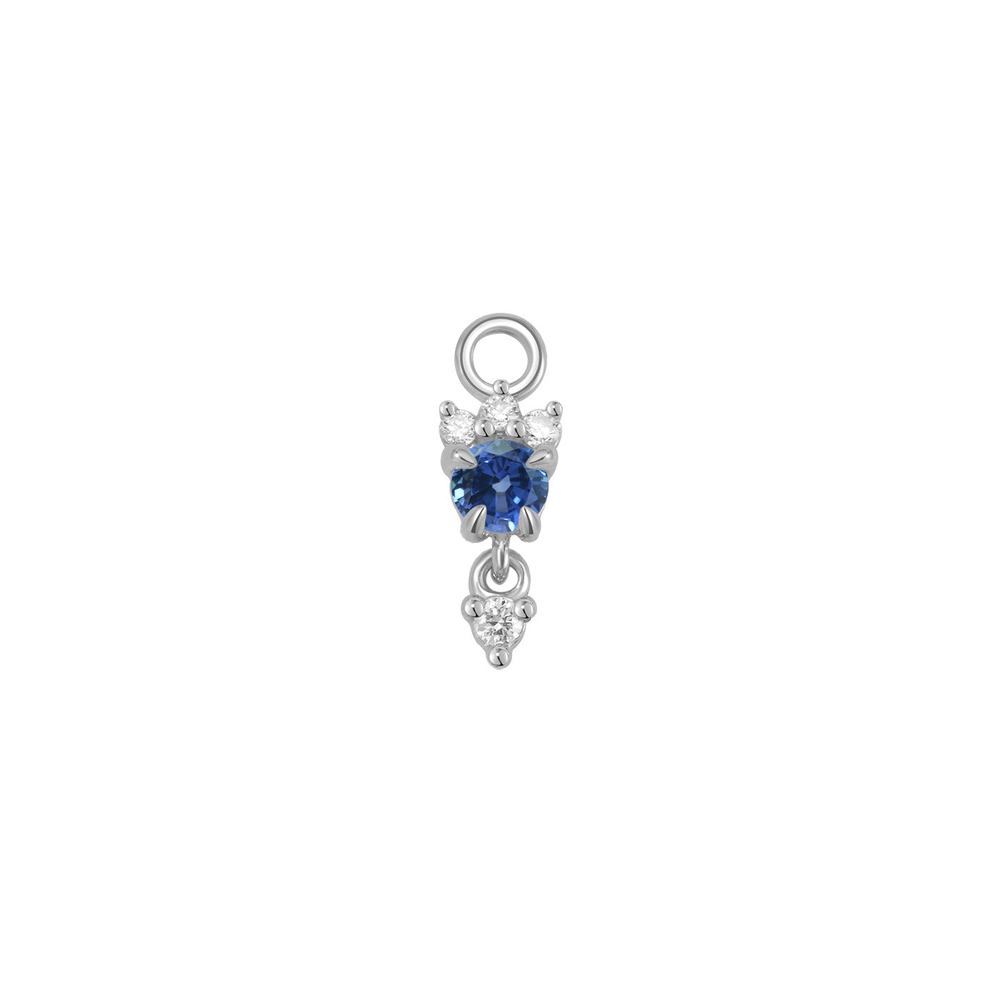 Leia Charm With Diamond Drop - Faceted Gemstone