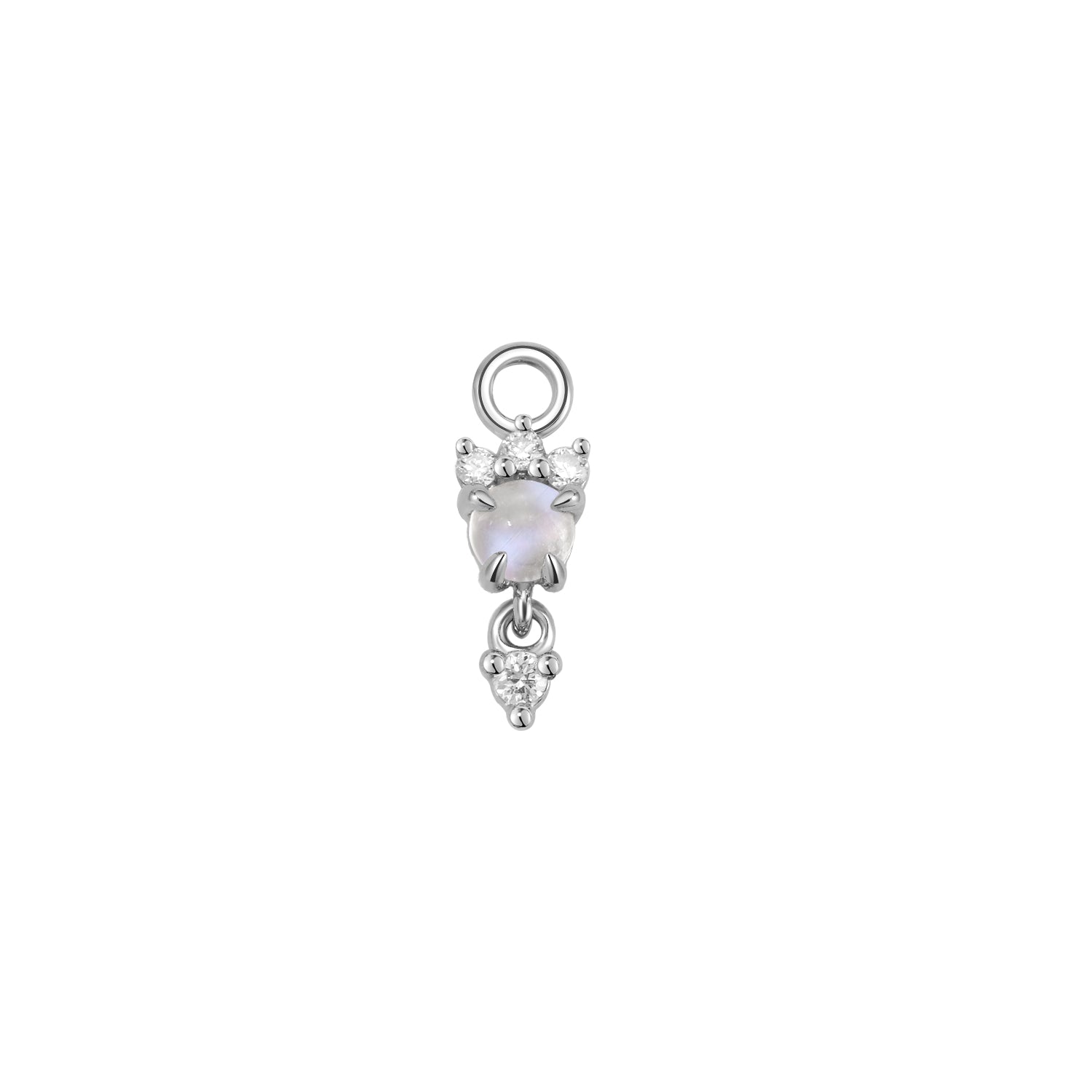 Leia Charm With Diamond Drop - Cabochon Gemstone