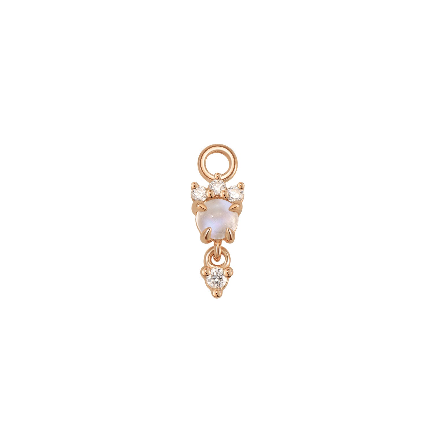 Leia Charm With Diamond Drop - Cabochon Gemstone