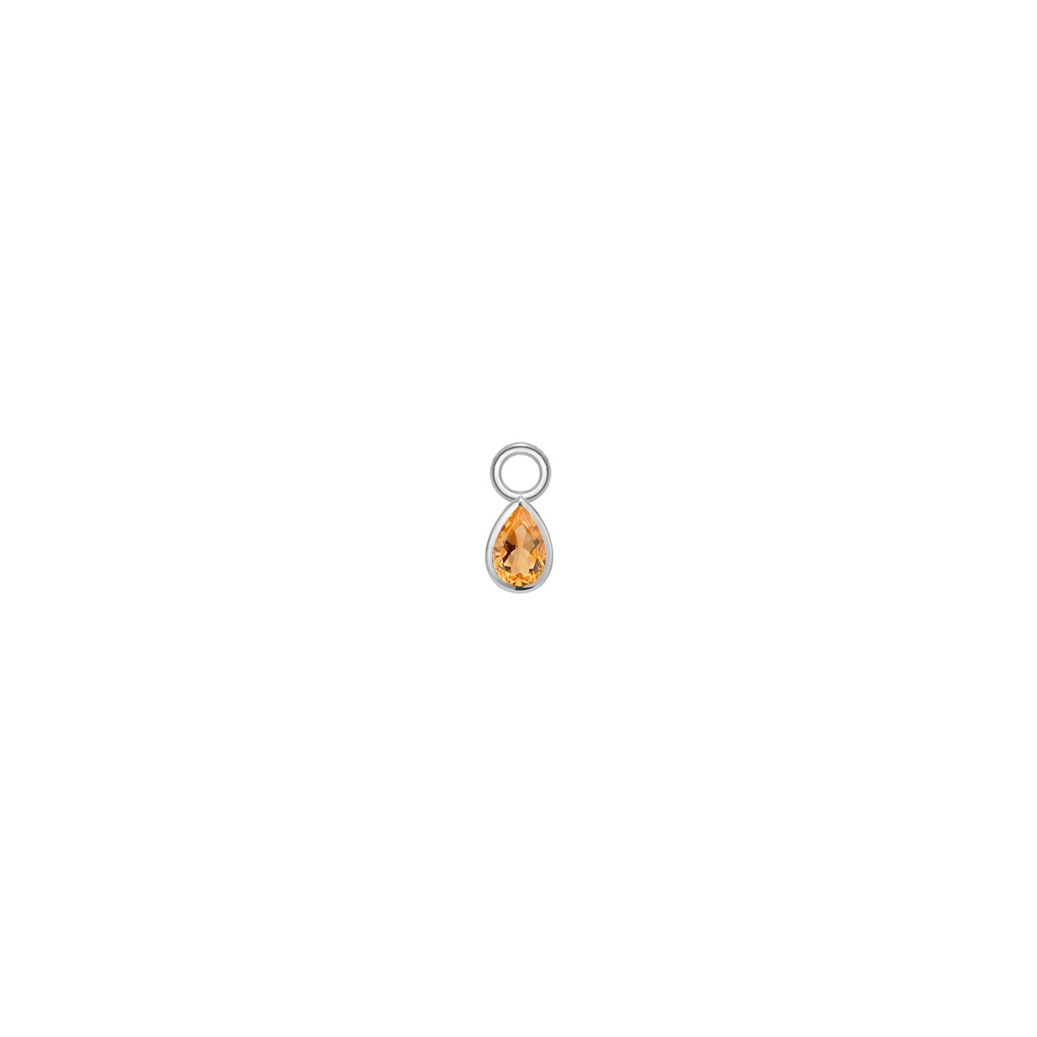 Mini Pear Bezel Charm - Faceted Gemstone