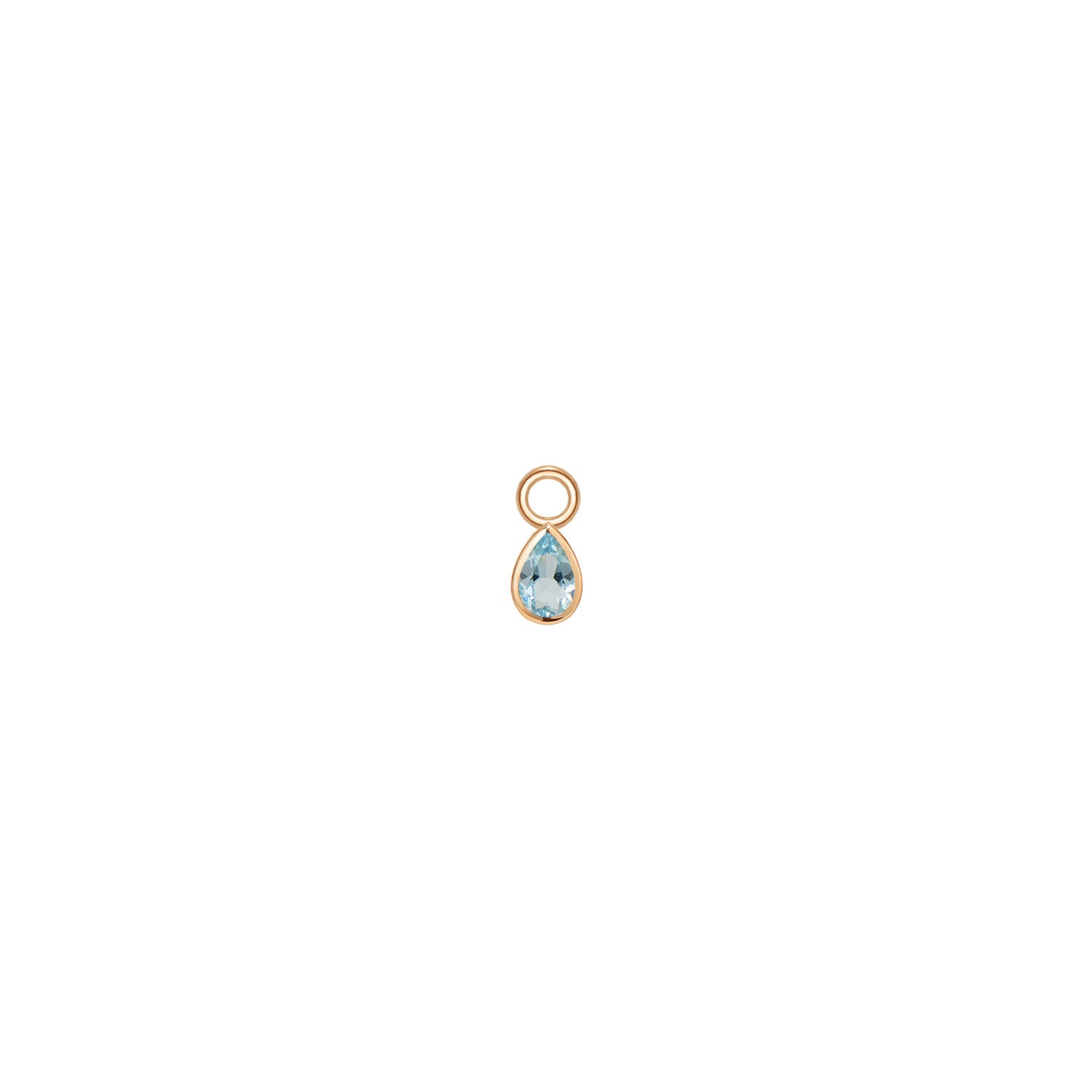 Mini Pear Bezel Charm - Faceted Gemstone