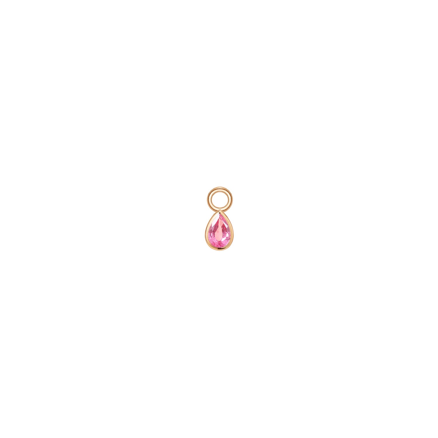 Mini Pear Bezel Charm - Faceted Gemstone