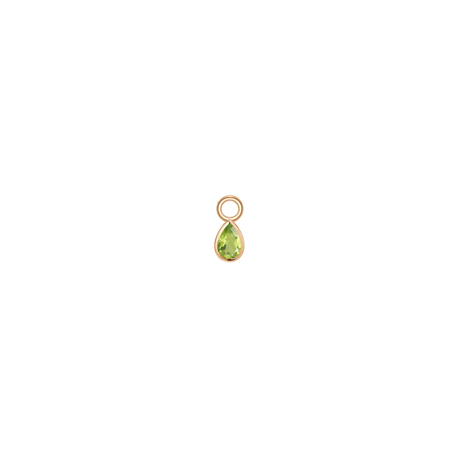 Mini Pear Bezel Charm - Faceted Gemstone