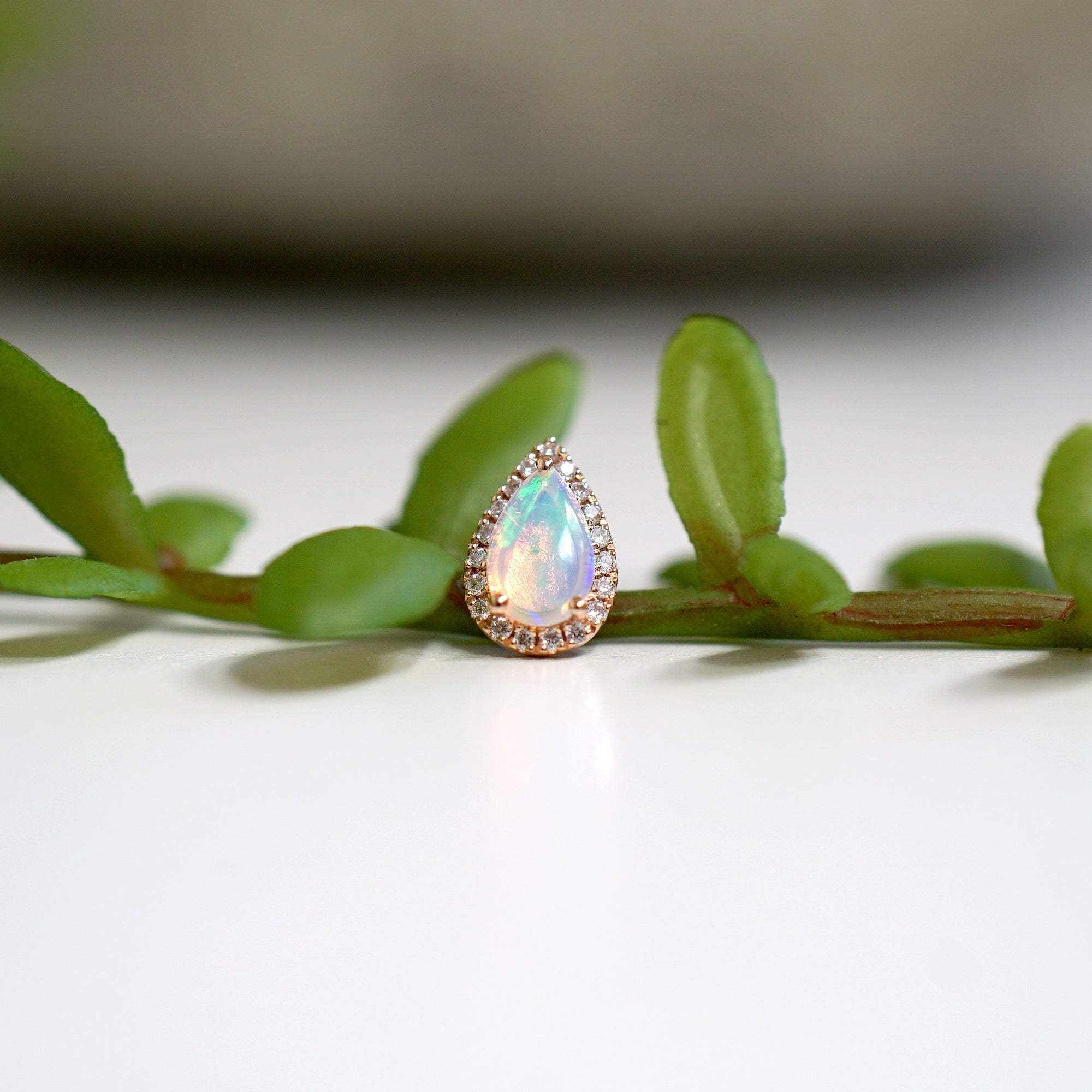 Diamond Halo - Pear Cabochon