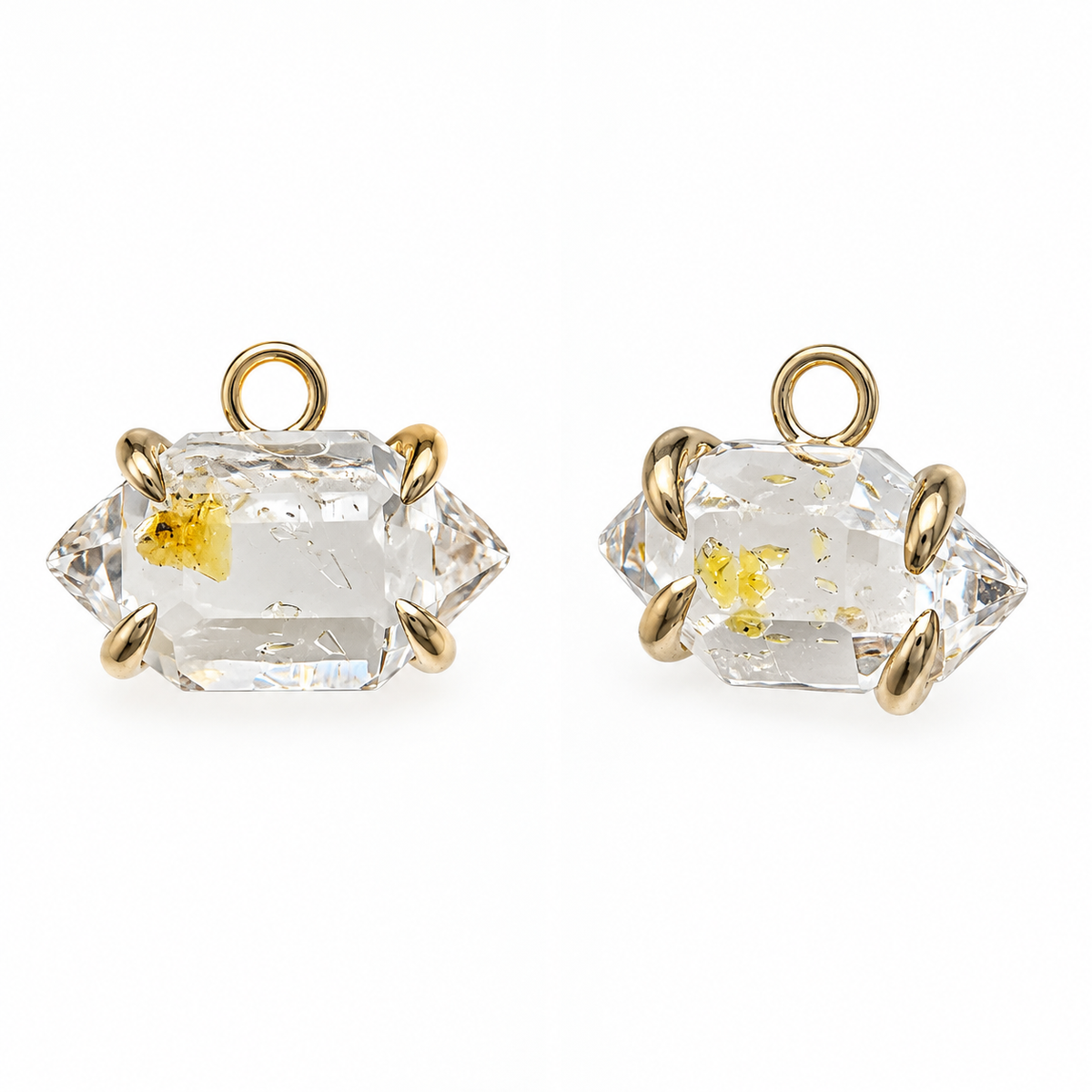 Claw Set Petroleum Quartz with Fluorescent Inclusions Charms