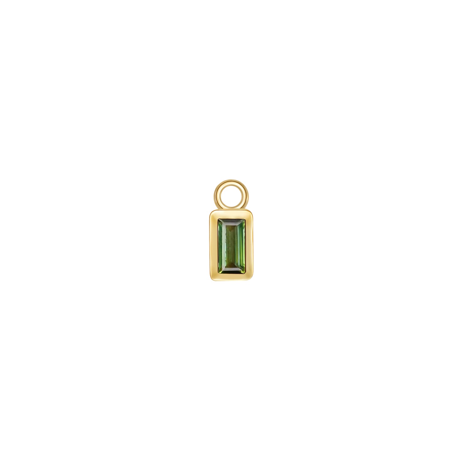 Baguette Solitaire Bezel Charm - Colored Gemstone