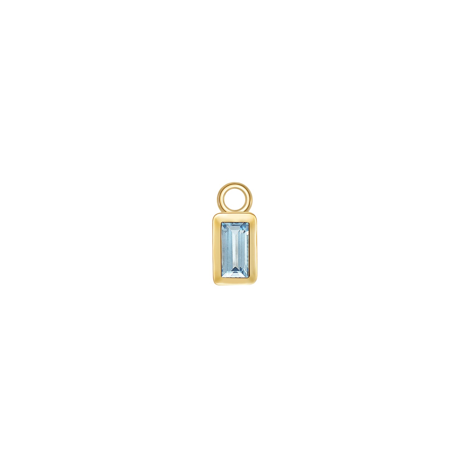 Baguette Solitaire Bezel Charm - Colored Gemstone