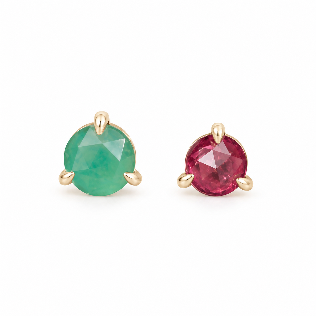 Gia - Round Rose Cut Gemstone Solitaire - Prong