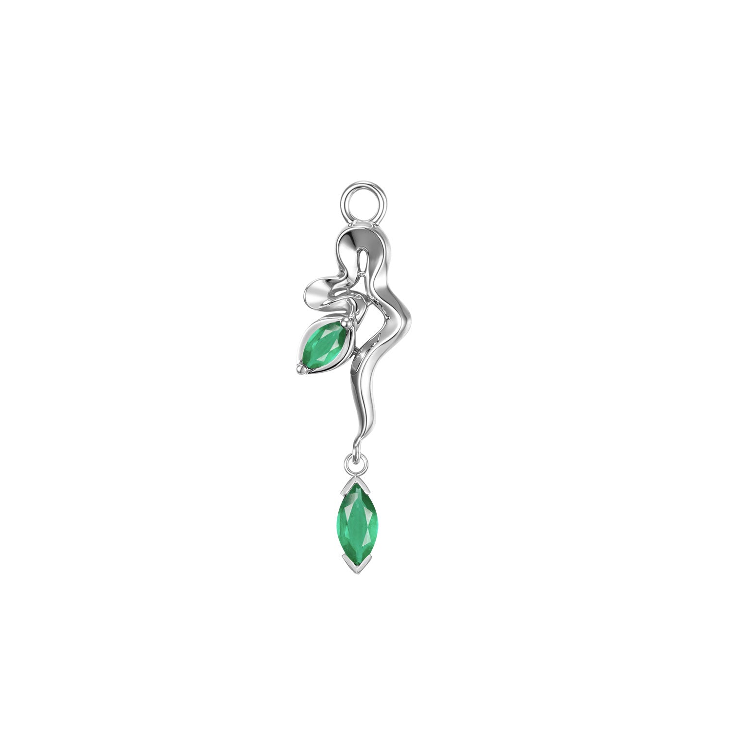 Snake - Amaryllis Charm - Colored Gemstone