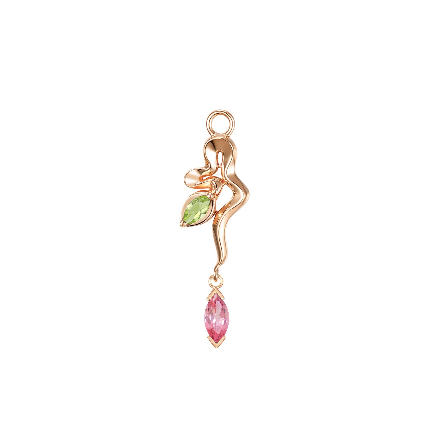 Snake - Amaryllis Charm - Colored Gemstone