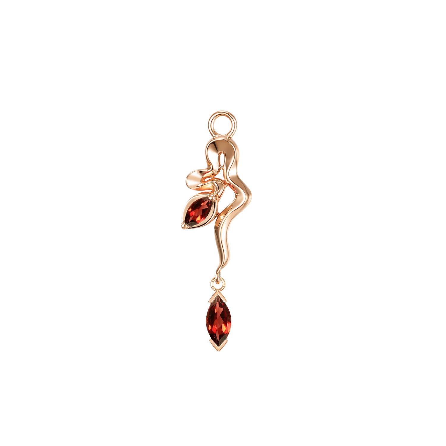 Snake - Amaryllis Charm - Colored Gemstone