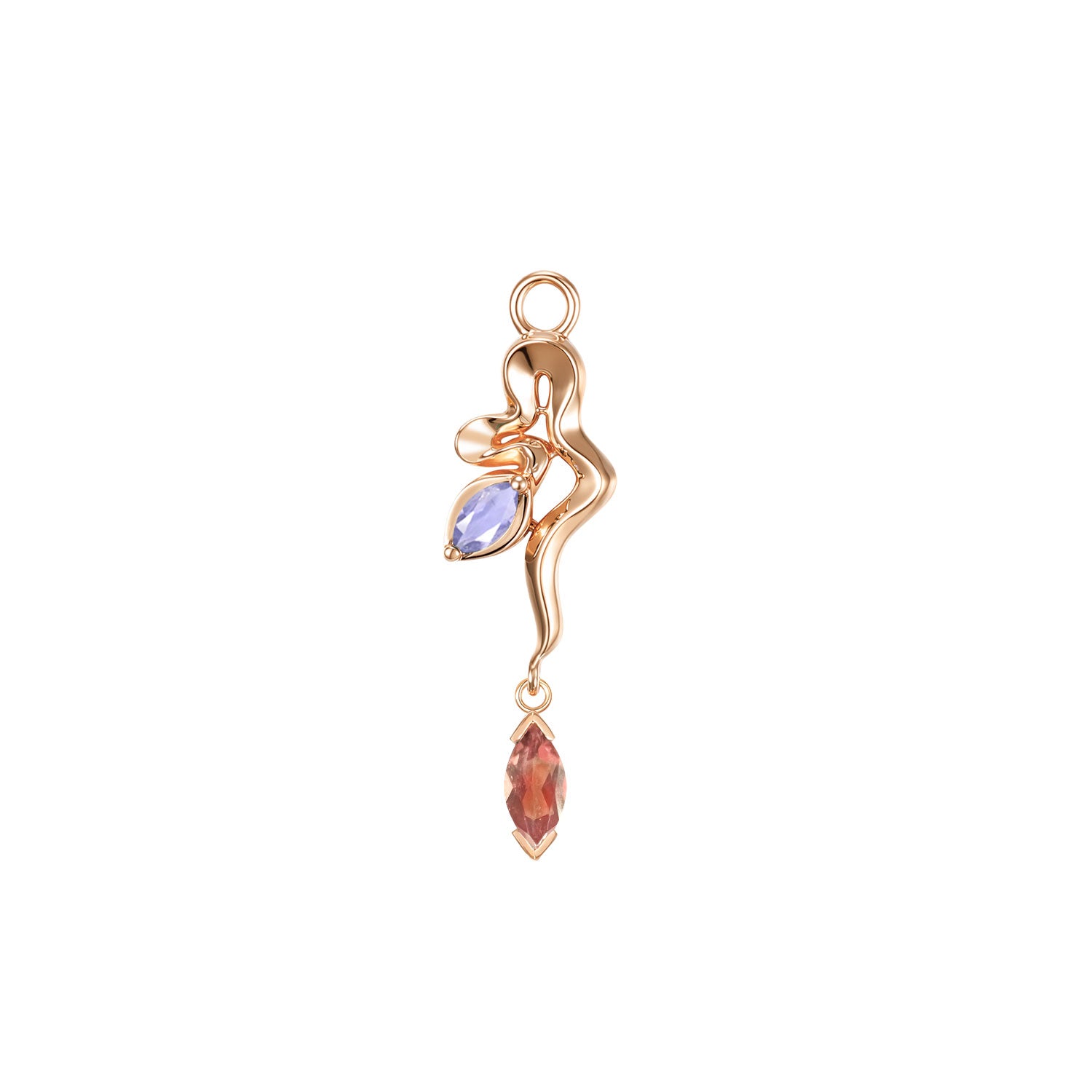 Snake - Amaryllis Charm - Colored Gemstone