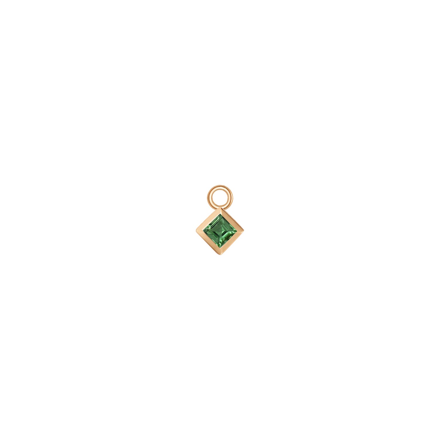 Princess Solitaire Bezel Charm - Colored Gemstone
