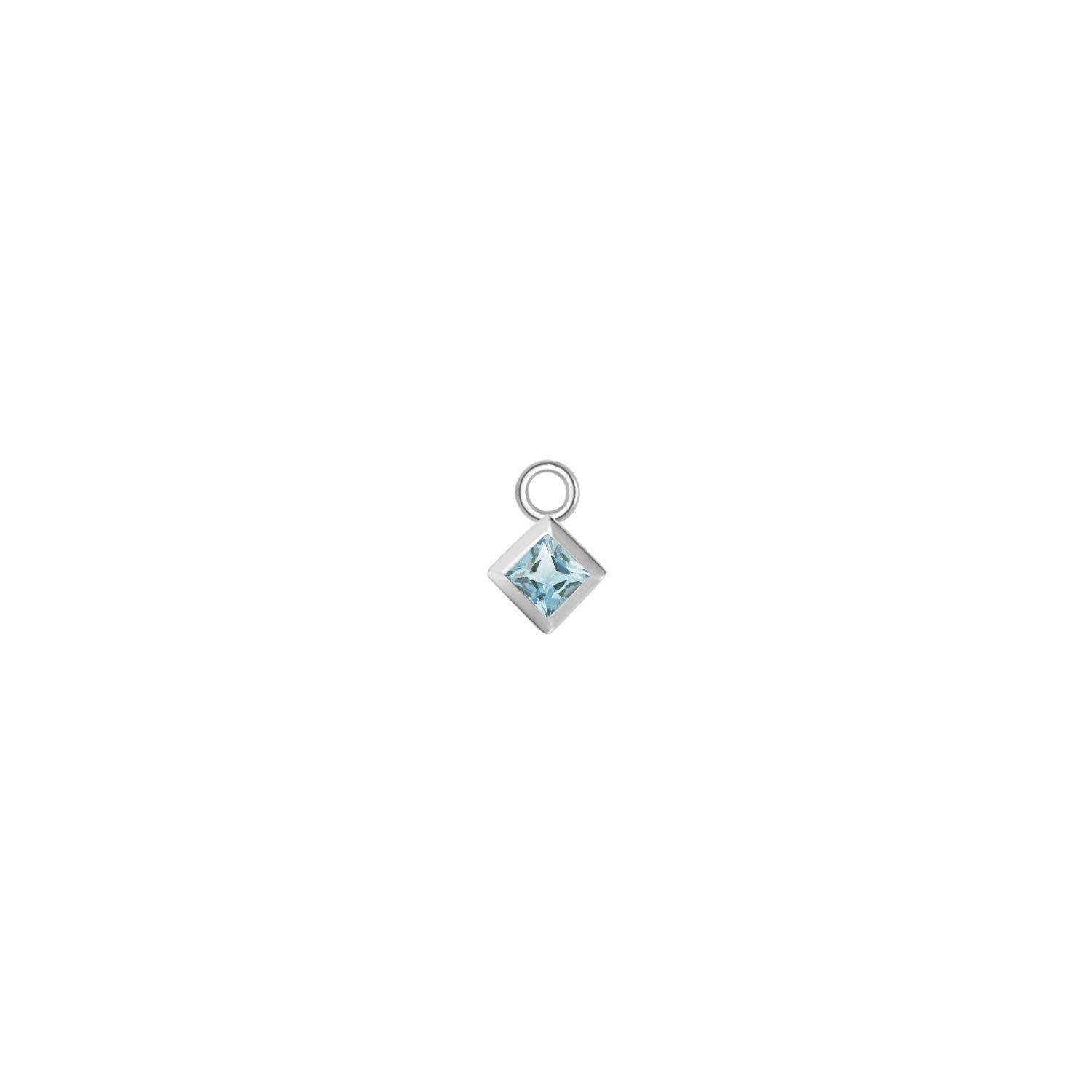 Princess Solitaire Bezel Charm - Colored Gemstone