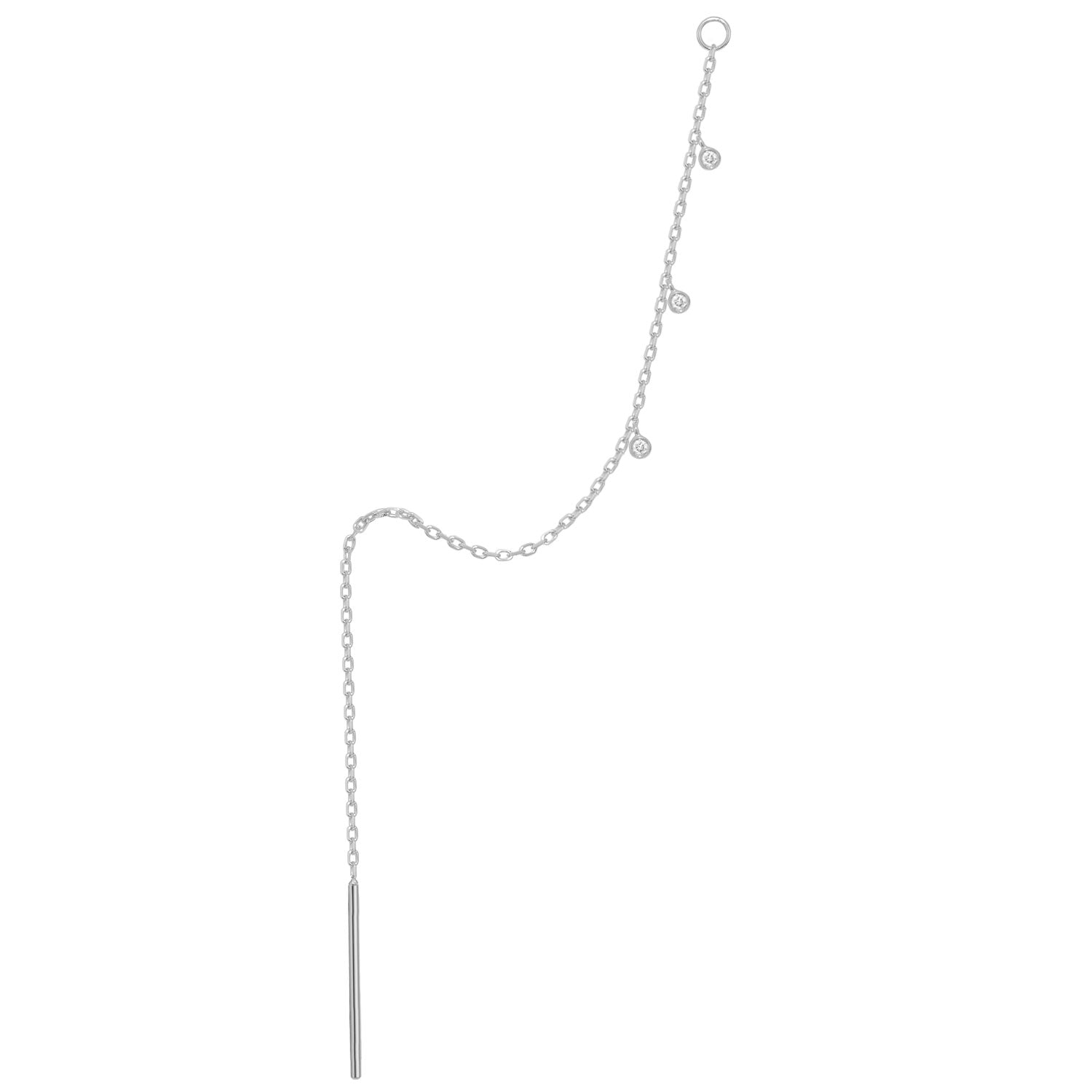Threader - Dripping Bezel Diamonds Long