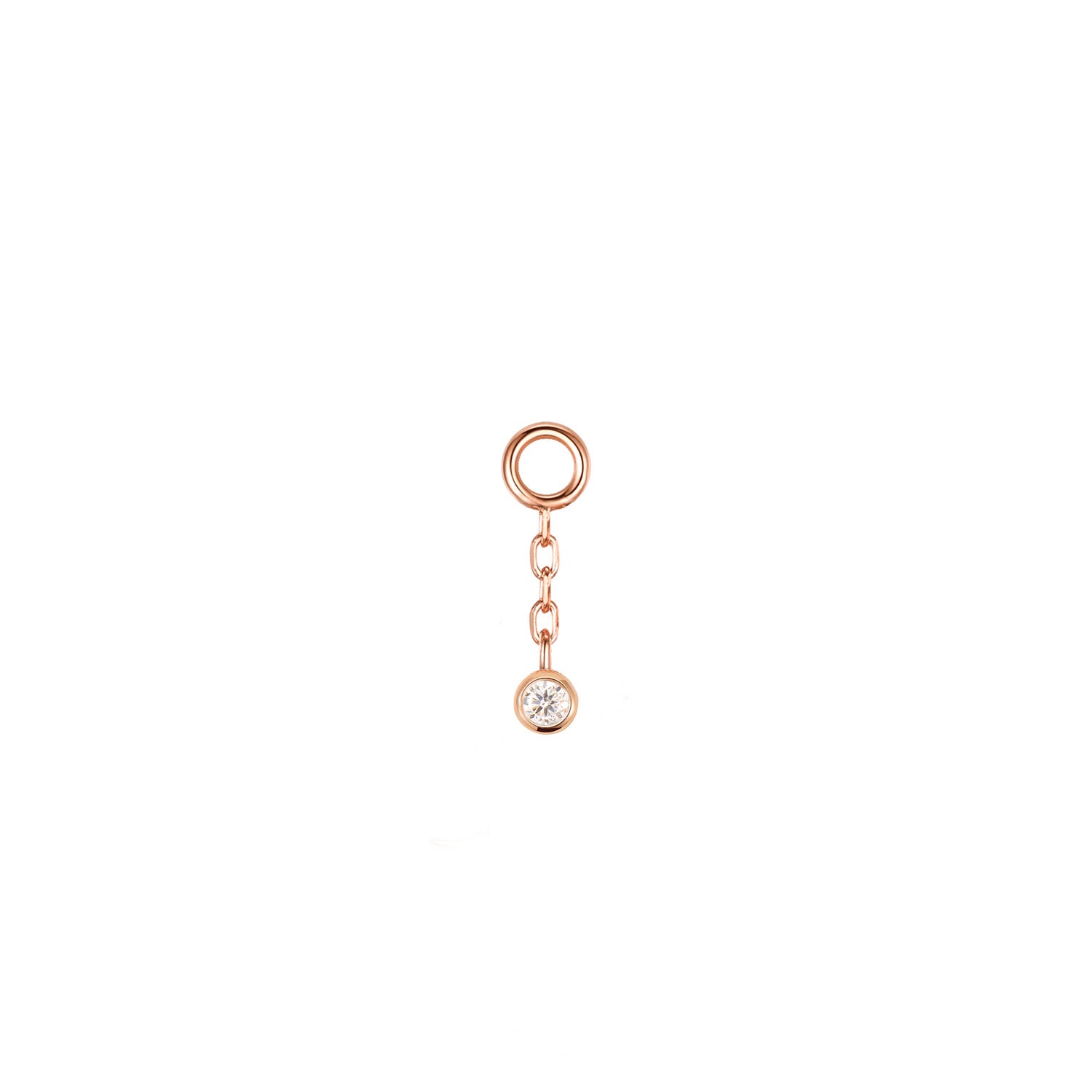 Tiny Charm - Gold Round Bead, Gold Marquise Bead and Bezel Diamond